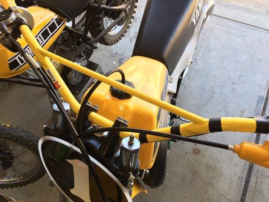 Yellow handlebars.