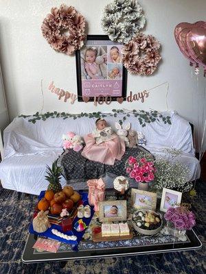 We loved the rice cake for my daughter's 100th day