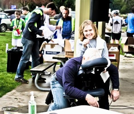 Free chair massage at Evergreen Trail Run