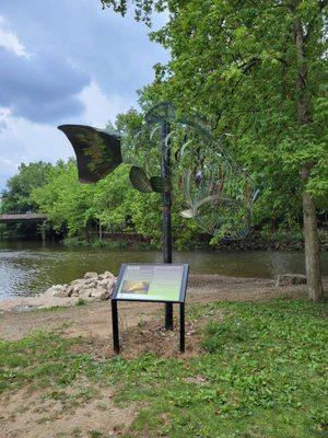 Largemouth bass sculpture