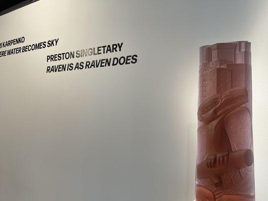 The opening exhibit is gone off now it was; "Preston Singleton's" Local Artist famous glass blown & native styles !