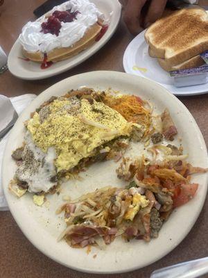 The works skillet Strawberry waffle