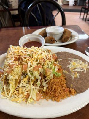 Tuesday's Special - Taco Platter (beef or chicken) these are chicken.