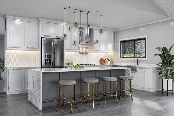 Custom cabinets, custom backsplash, and custom countertop