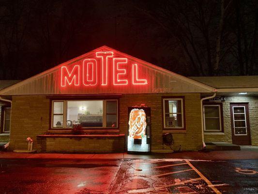 Classic Motel sign for the office