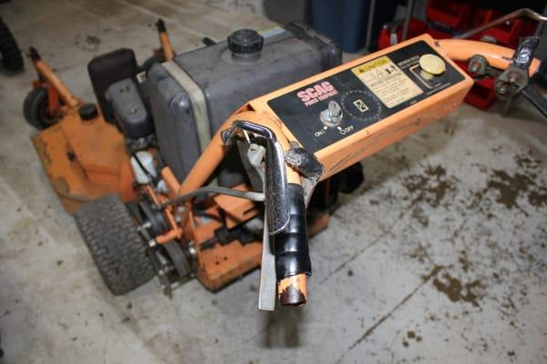 We have used equipment too! Everything from commercial grade walk behinds to hand held equipment.