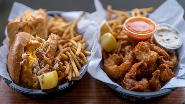 Crab melt and prawns and chips!
