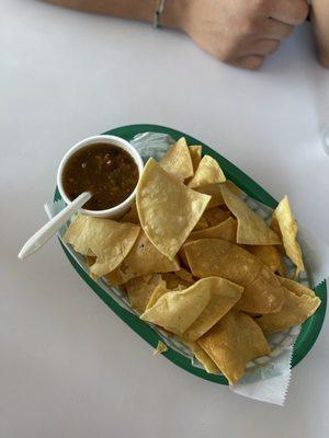 Homemade chips and salsa