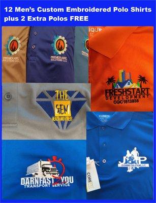 We digitize your logo and embroider onto your choice of apparel