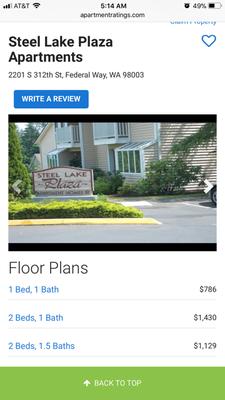 False Advertisement compared to Residents' Leases