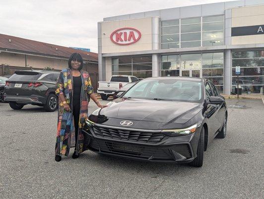 Monica with her new 2024 Hyundai Elantra Thank Quentin Askin
