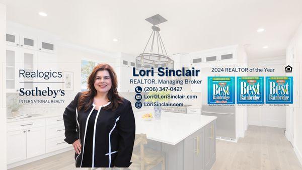 2024 Realtor of the Year for Kitsap County, Lori Sinclair, standing in kitchen.