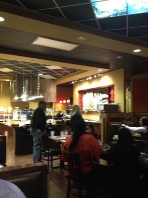 The buffet includes sushi, hibachi, and Chinese - American choices