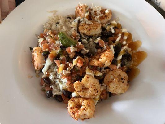 Grilled shrimp grain bowl