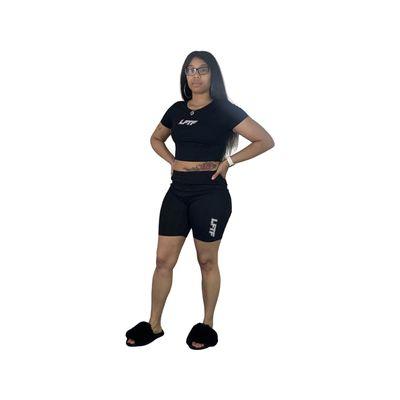 LFTF Logo Biker Set Black/Grey/White