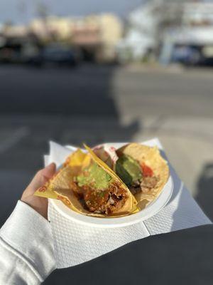 Adobada taco and asada taco.
