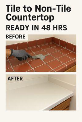 Tile to Non-Tile Countertop with Refinishing