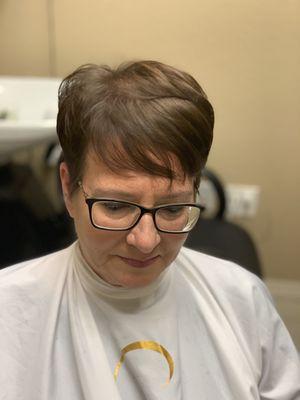 Cut and color.....100% gray coverage with Aloxxi Color System