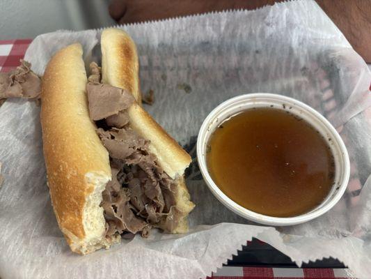 Italian Beef "Chicago Style" without the veggies with Au Jus sauce