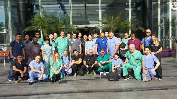 Santo Domingo June 11 2017 providing implants & surgery local clinic .Patients were so appreciative and great. first row in green right