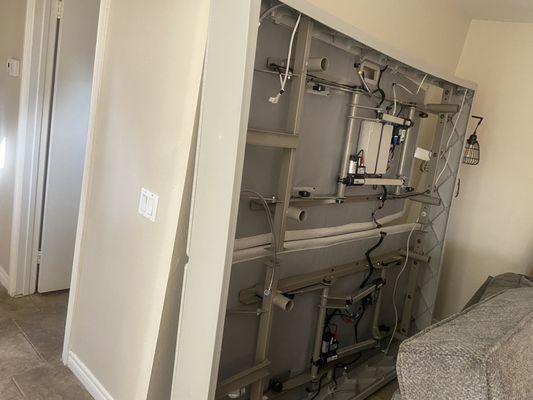 Bed frame left in the living room and not put in the bedroom that took 5 min to take apart and move