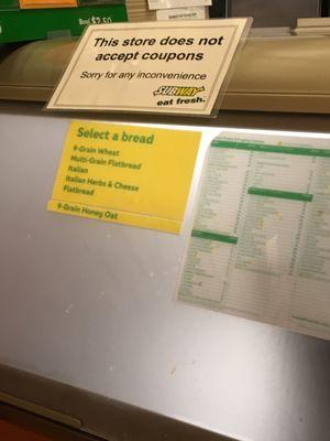 "This store does not accept coupons" shameful