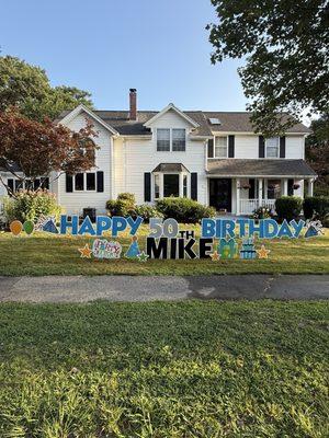 Happy 50th Birthday Mike sign