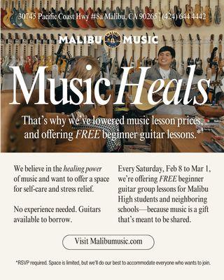 Don't forget to sign up for our FREE class this Saturday, February 15th! We can't wait to learn and jam with you all