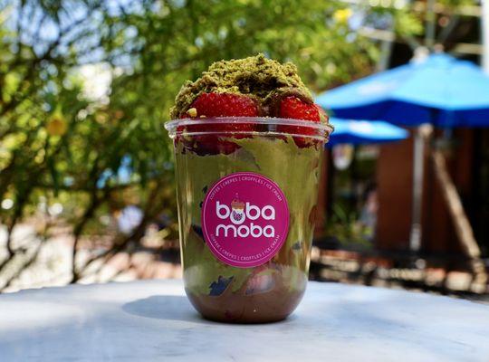 Fresh strawberries coated in rich Dubai chocolate -- smooth, sweet, and unforgettable.