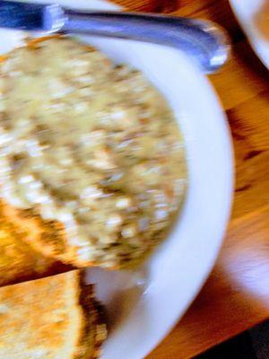 Chicken fried steak, perfectly crisp hashbrowns.   Apologies for the terrible photo