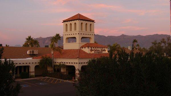 Golden Vista Resort at dusk.