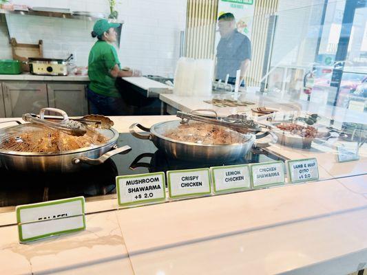 Some of the meat and veggie (mushroom only) options