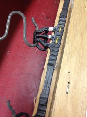 Spring hook pulling apart