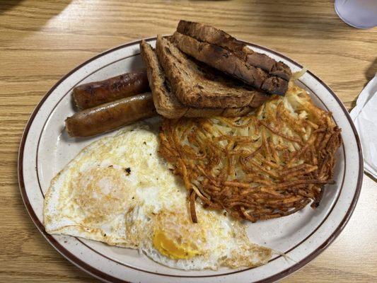 Dinky special with hashbrowns & sausage