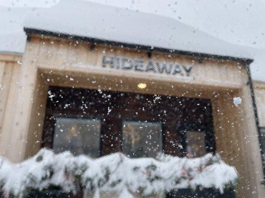The hideaway on a snowy day