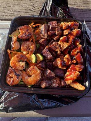 Mexibachi combo, medium well steak