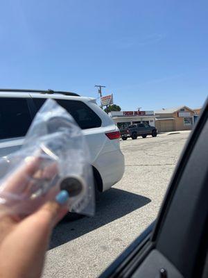 in picture: two parts bought along with the store in the background unblurred.