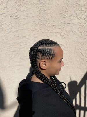 Feed in cornrows