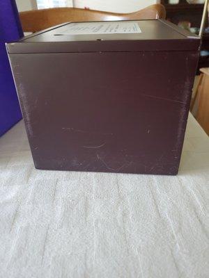 To add insult, they just dropped my Mom off. I gave them this box in New condition. This is what I got back. Scratched. I'm heartbroken