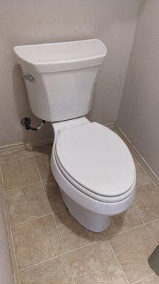 Complete installation of Kohler toilet