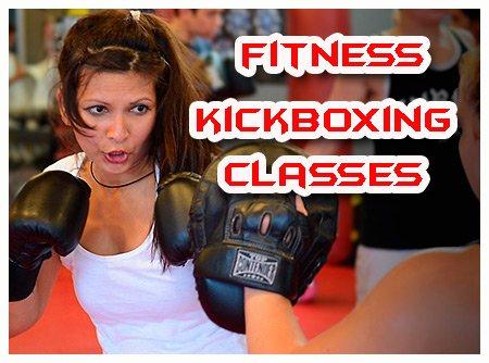 Cardio kickboxing class.