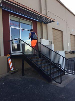 The entrance is not the most glamorous