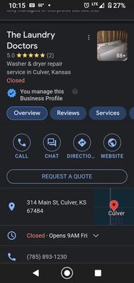 Washer & dryer sales, service, pickup, dropoff.