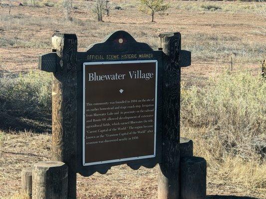 Bluewater Village Historical Marker