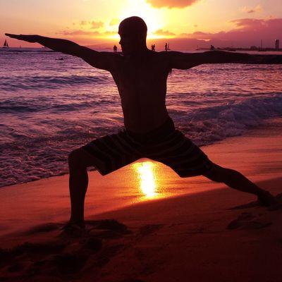 Warrior 2 Pose in Waikiki.