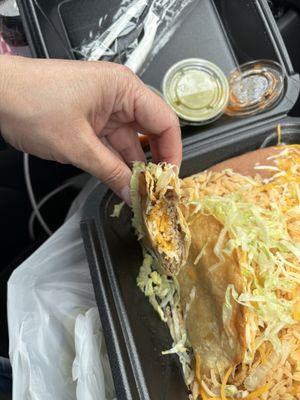 Shredded beef burrito