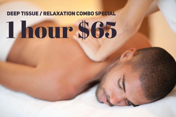 One full hour of a Deep Tissue Massage $120