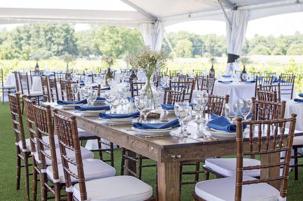 Farm Table, table scape @ 12 Corners Vineyards
