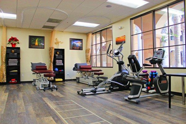 Cardio equipment and dumbbell weights
