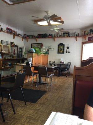 Inside of restaurant.. booths and tables